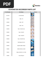 Echometer Recorder Parts List