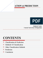 Classification & Prediction: - Shailesh Yadav Central University of Rajasthan