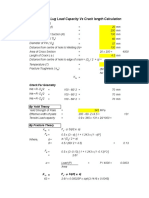 Lifting Lug Load Capacity Vs Crack Length Calculation