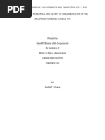 Awareness of Fisherfolk and Extent of Implementation of The Philippines Fisheries Code of 1998