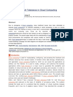 Modeling For Fault Tolerance in Cloud Computing Environment