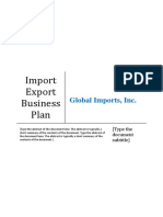 Import Export Business Plan