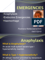 Emergencies: Anaphylaxis Endocrine Emergencies Haemorrhage