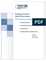 Roofing Quality Control Plan Sample