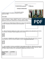 Avaliação Matemática 2 Bimestre 4 Ano