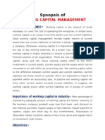 Synopsis of Working Capital Management of Nalco