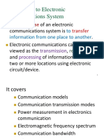 Introduction To Electronic Communications System: Main Purpose