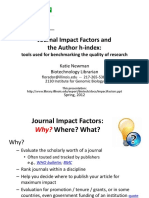 Journal Impact Factors and The Author H-Index:: Tools Used For Benchmarking The Quality of Research