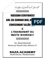 Aqeedah Ahlussunnah Concernant Allah & L'egarement Wahhabiy