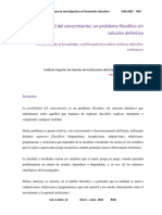 Nava La Posibilidad Del Conocimiento Un Problema Filosofico Sin Solucion Definitiva