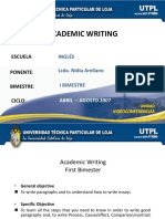 Academic Writing: Escuela Ponente: Bimestre: Ciclo