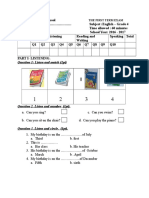 Question 1: Listen and Match (1pt) : The First Term Exam