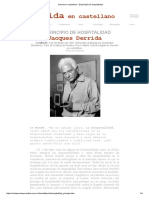 Derrida en Castellano - El Principio de Hospitalidad