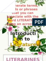 Enumerate Terms, Words or Phrases That You Can Associate With The Word Literature Using An Acrostics