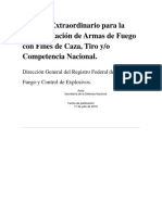 Permiso Extraordinario para La Transportación de Armas de Fuego Con Fines de Caza