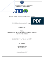 Proyecto de - Desarrollo de Reclutamiento para Una Empresa