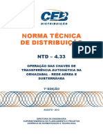 NTD 4.33 Operacao Das Chaves de Transferencia Automatica Da Ormazabal Rede Aerea Subterranea PDF