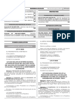 Ley 30638 - Ley Que Declara de Interés Nacional La Puesta en Valor Del Valle Del Colca Del Valle de Los Volcanes y de La Laguna de Salinas Ubicados en El Departamento de Arequipa