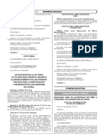 Ley 30640 - Ley Que Modifica La Ley 29338 Ley de Recursos Hídricos Mediante El Establecimiento de Los Criterios Técnicos para La Identificación y Delimitación de Las Cabeceras de Cuenca PDF