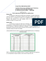 Extracto de Las Normas Sanitaria para Calculo de Dotacion