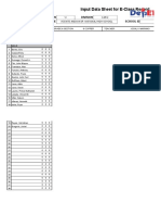 Input Data Sheet For E-Class Record: Region Division School Name School Id