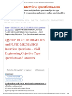 Hydraulics and Fluid Mechanics Questions & Answers