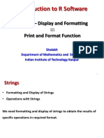 Introduction To R Software: Strings - Display and Formatting::: Print and Format Function