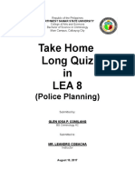 Take Home Long Quiz in Lea 8: (Police Planning)