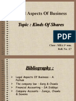 Kinds of Shares-Legal Aspects