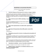 Carbamazepine in Childhood Epilepsy: Report Prepared For The World Health Organization October 2006