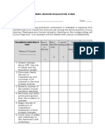 Training Session Evaluation Form