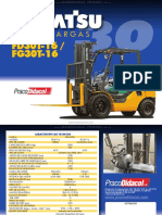 Catalogo Montacargas Fd30t 16 Fg30t 16 Komatsu Caracteristicas Tecnicas