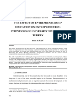 The Effect of Entrepreneurship Education On Entrepreneurial Intentions of University Students in Turkey (#287198) - 270093