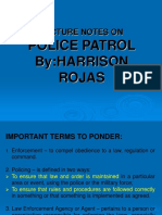 Lecture Notes On: Police Patrol By:Harrison Rojas