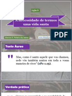 Lição 9 - A Necessidade de Termos Uma Vida Santa