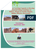 Carrying Capacity of Mines in Bellary District EMPRI 2007 09