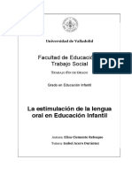 Estimulación de La Lengua Oral en Educación Infantil