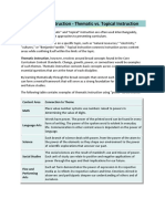 Thematic Vs Topical Instruction