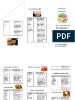 Triptico Recetas Fáciles de Verduras y Frutas