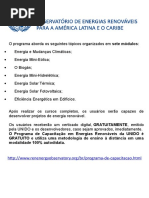Programa de Capacitação em Energias Renováveis Da UNIDO