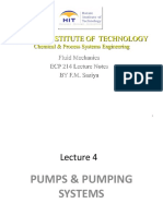 Lecture 4 Pumps Pumping Systems