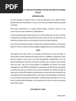 Ensayo Sobre La Toma de Decisiones Con Relaciones de Dilemas Éticos