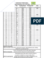 2010 Ramadan Timetable