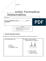 Evaluacion Formativa Matematica Unidad 1, 2016