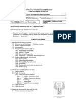 Carta Descriptiva Estructura y Función Humana Lic Nutrición