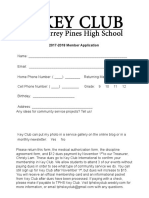 Key Club Membership Application