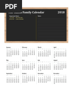 The Smith Family Calendar 2018: Important Dates Notes