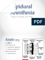 Epidural Anesthesia: Grace G. Enriquez, MD, DPBA