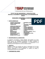 Syllabus ECOLOGÍA Y DESARROLLO SOSTENIBLE PDF