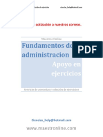 Fundamentos de La Administracion: Apoyo en Ejercicios